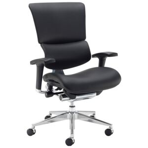 Merideth Ergonomic 24HR Leather Operator Chair, Black