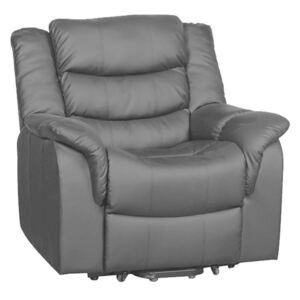 Hunter Leather Recliner Armchair (Grey), Grey