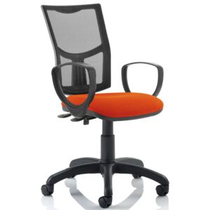 Lunar 2 Lever Mesh Back Operator Chair (Fixed Arms), Tabasco Red