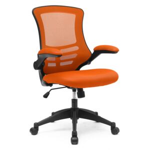 Moon Mesh Back Operator Chair With Black Base (Orange), Orange