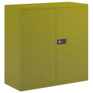 Bisley Economy Double Door Steel Cupboard, 1 Shelf - 91wx40dx100h (cm), Green