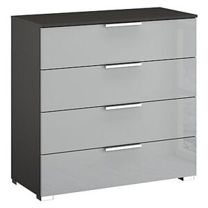 Rauch - Formes Glass 4 Drawer Wide Chest - Grey