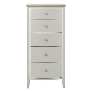 Cotswold 5 Drawer Narrow Chest - Grey