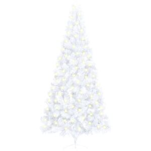 VidaXL Artificial Half Christmas Tree with LED&Stand White 240 cm PVC
