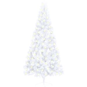VidaXL Artificial Half Christmas Tree with LED&Stand White 180 cm PVC