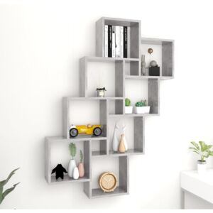 VidaXL Wall Cube Shelf Concrete Grey 90x15x119 cm Chipboard