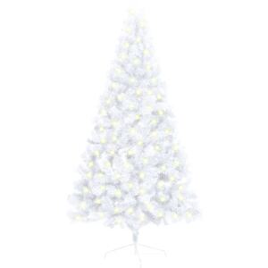 VidaXL Artificial Half Christmas Tree with LED&Stand White 150 cm PVC