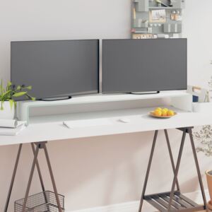 VidaXL TV Stand/Monitor Riser Glass White 120x30x13 cm