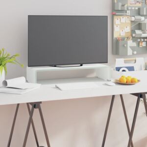 VidaXL TV Stand/Monitor Riser Glass White 60x25x11 cm