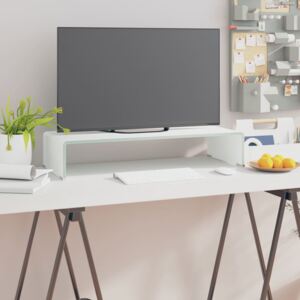 VidaXL TV Stand/Monitor Riser Glass White 70x30x13 cm