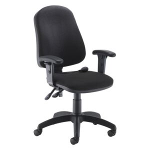 Orchid Lumbar Pump Ergonomic Operator Chair With Height Adjustable Arms, Black
