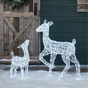 Stockeld Doe & Fawn Acrylic Light Up Reindeer