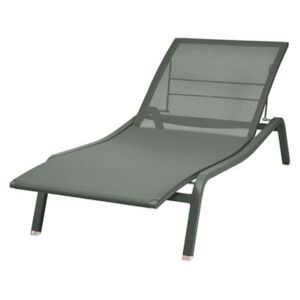 Alizé Sun lounger - / width 80 cm - 5 positions by Fermob Green/Grey
