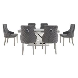 Dolce Dining Table and 6 Button Back Dining Chairs