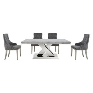 Dolce Dining Table and 4 Button Back Dining Chairs