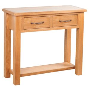 VidaXL Console Table with 2 Drawers 83x30x73 cm Solid Oak Wood
