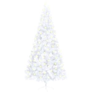 Artificial Half Christmas Tree with LED&Stand White 210 cm PVC