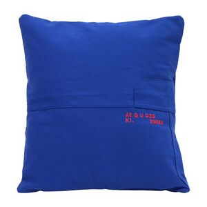 Bleu de travail Cushion cover - / Recycled - 40 x 40 cm - Embroidered - Numbered edition by Aequo Design Blue