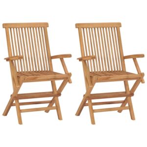 VidaXL Folding Garden Chairs 2 pcs Solid Teak Wood