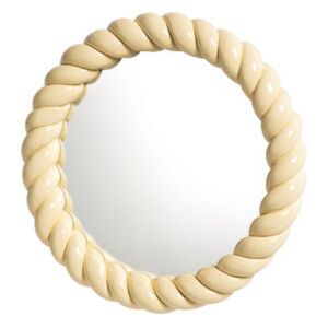 Braid Wall mirror - / Round - Polyresin / Ø 25 cm by & klevering Yellow
