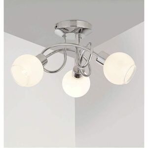 3LT Ceiling with White Glass Shades