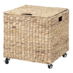Box with casters - / Water hyacinth - 40 x 40 x H 40cm by Bloomingville Beige/Natural wood