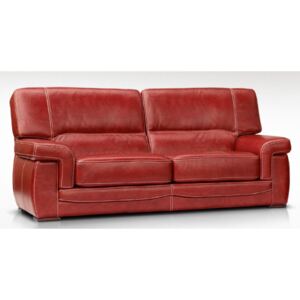 Siena Custom Made 3 Seater Settee Sofa Italian Red Real Leather