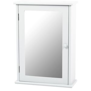 Classic White Mirrored Single Door Bathroom Cabinet