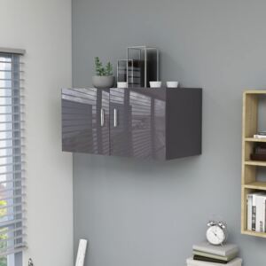 VidaXL Wall Mounted Cabinet High Gloss Grey 80x39x40 cm Chipboard