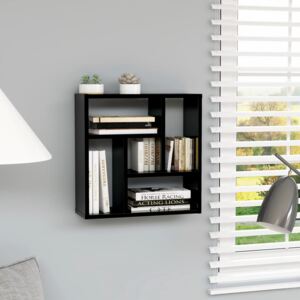 VidaXL Wall Shelf High Gloss Black 45.1x16x45.1 cm Chipboard