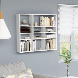 VidaXL Wall Shelf High Gloss White 90x16x78 cm Chipboard