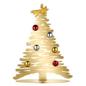 Bark Tree Christmas decoration - / Christmas tree H 30 cm + 3 coloured magnets by Alessi Gold/Metal