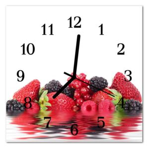 Glass Wall Clock Fruit Fruit Red