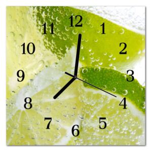 Glass Kitchen Clock Limes Water Kitchen Green
