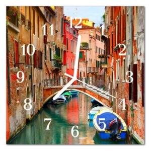 Glass Wall Clock Venice Beverages Multi-Coloured