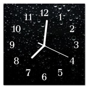 Glass Wall Clock Drops Nature Black