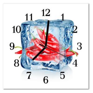 Glass Kitchen Clock Ice Chili Ice Chili Red