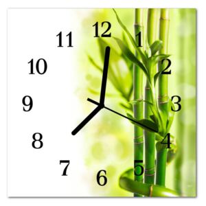 Glass Kitchen Clock Bamboo Bamboo Green