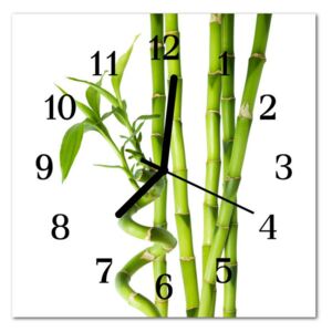 Glass Wall Clock Bamboo Bamboo Green