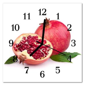 Glass Wall Clock Grenade Fruit Pink