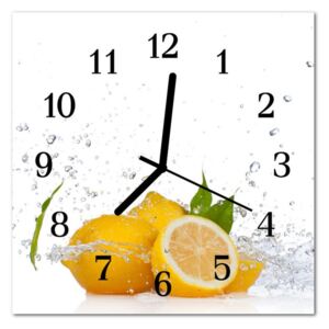 Glass Kitchen Clock Lemons Kitchen Yellow