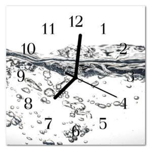Glass Wall Clock Water Water White