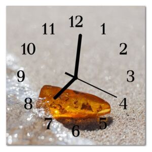 Glass Wall Clock Amber Amber Gold