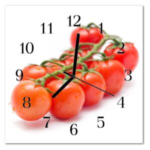 Glass Wall Clock Tomatoes Food and Drinks Red