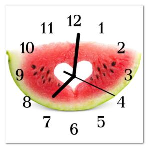 Glass Wall Clock Watermelon Fruit Pink