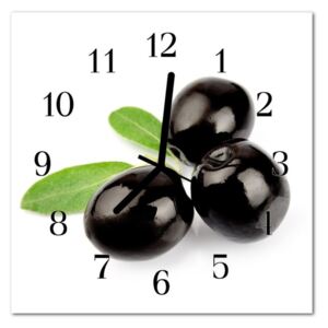 Glass Wall Clock Olives Olives Black