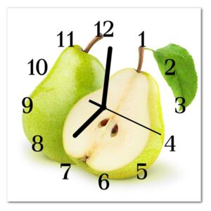 Glass Wall Clock Pears Pears Green