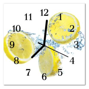 Glass Kitchen Clock Lemons Kitchen Yellow
