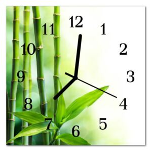 Glass Wall Clock Bamboo Bamboo Green