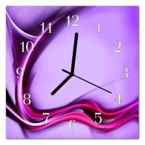 Glass Kitchen Clock Abstract Art Purple
